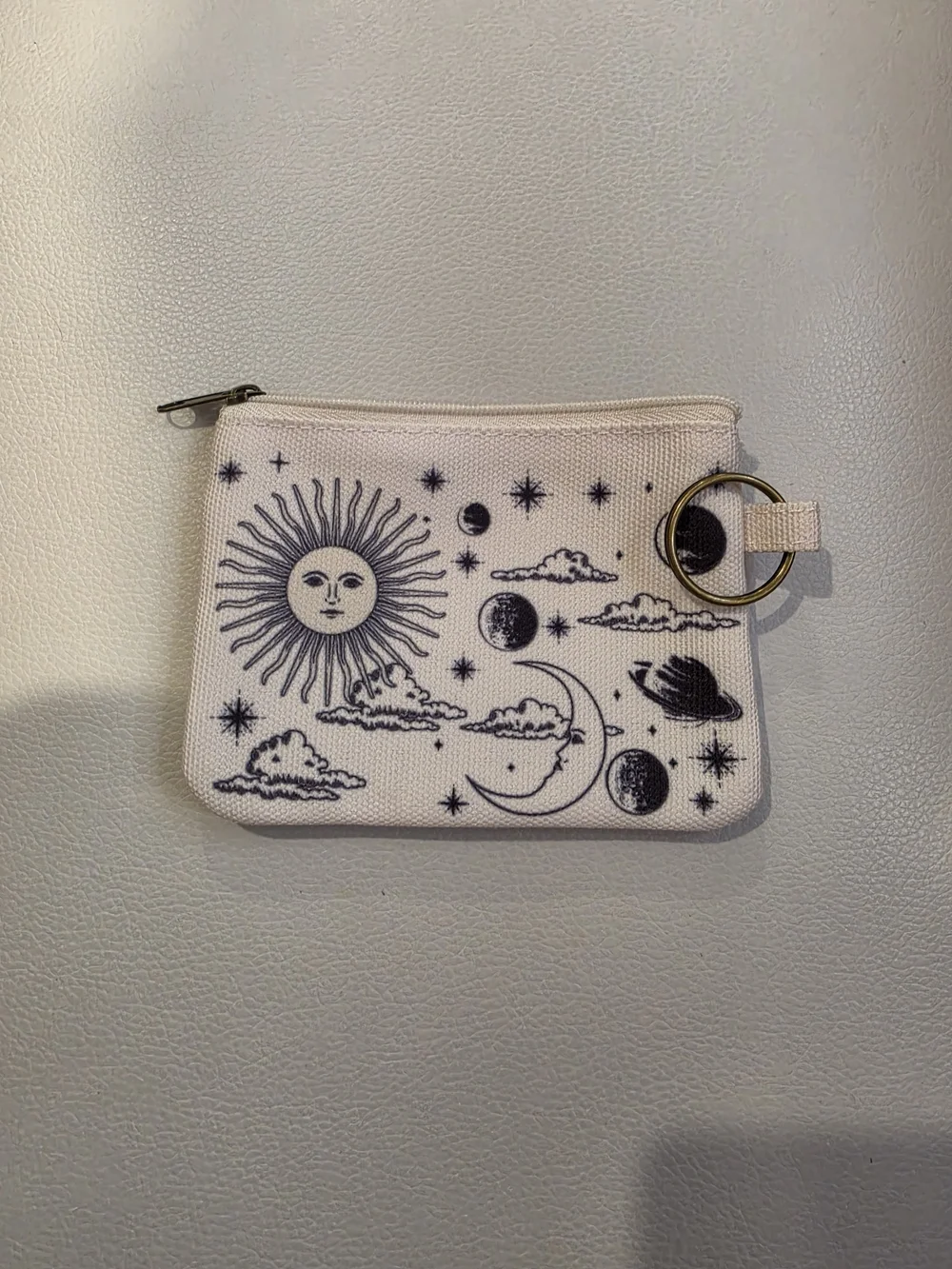 Celestial Canvas Zip Pouch in Light Pink